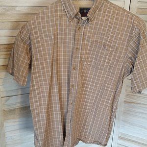 cotton button down short sleeve mens casual shirt
